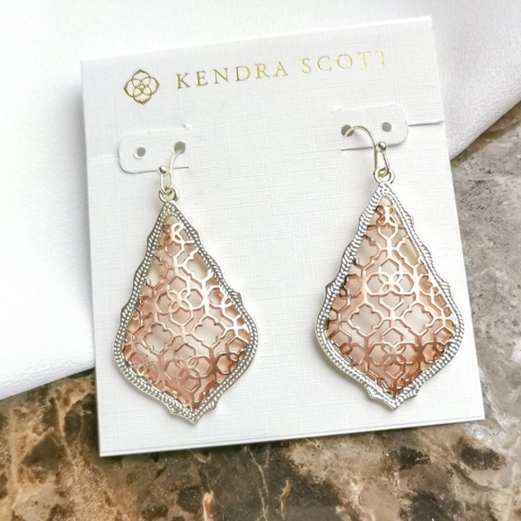 Kendra Scott Jewelry - Kendra Scott Addie Rose Gold Filigree Mix Drop NWT